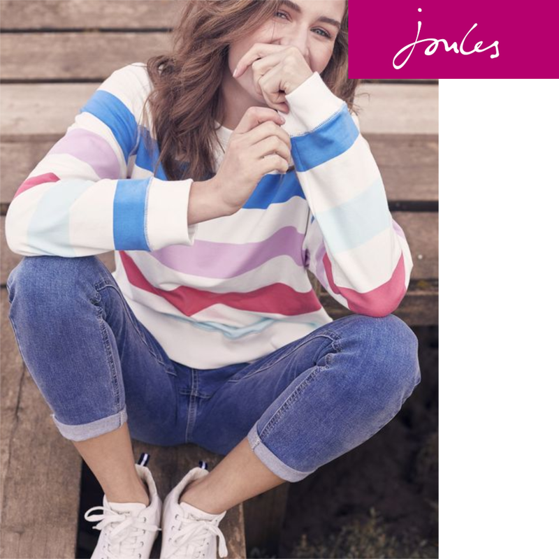 Joules Monique Crew Neck Sweatshirt - Multi Stripe-1